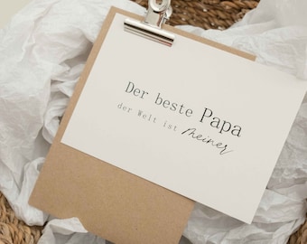 Postkarte "Der beste Papa der Welt ist meiner" | Vater, Dankeschön, Weihnachten, Geburtstag, Vatertag, PapierWind