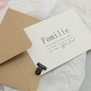 Postkarte "Familie" | Schwangerschaft verkünden,Geschenk beste Freundin, Trauzeugin, Patentante, Geburtstag, Geburtstagsgeschenk, PapierWind