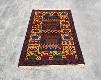 Shindand Rug 142x90 CM Handmade Afghan Baluch War Rug Wool Rug Shindand Tribal ...