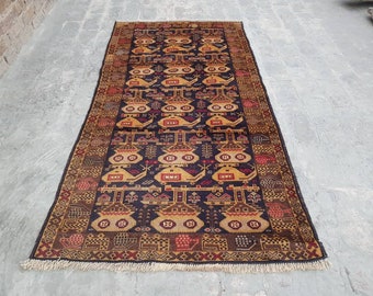 Handmade Afghan baluch war rug wool rug vintage