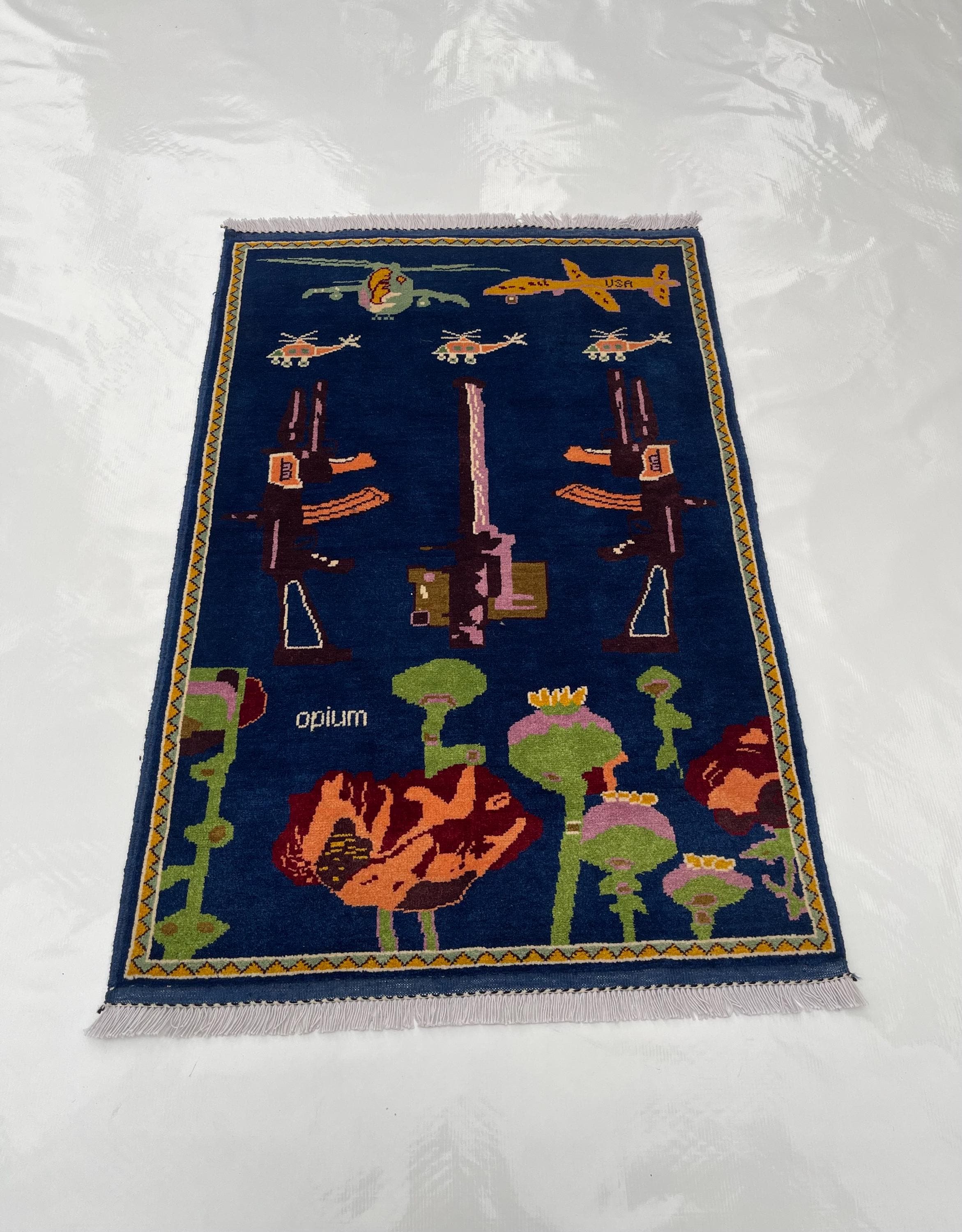 128x86 Cm Afghan War Rug Wool War Rug Beautifully Made Merinos War