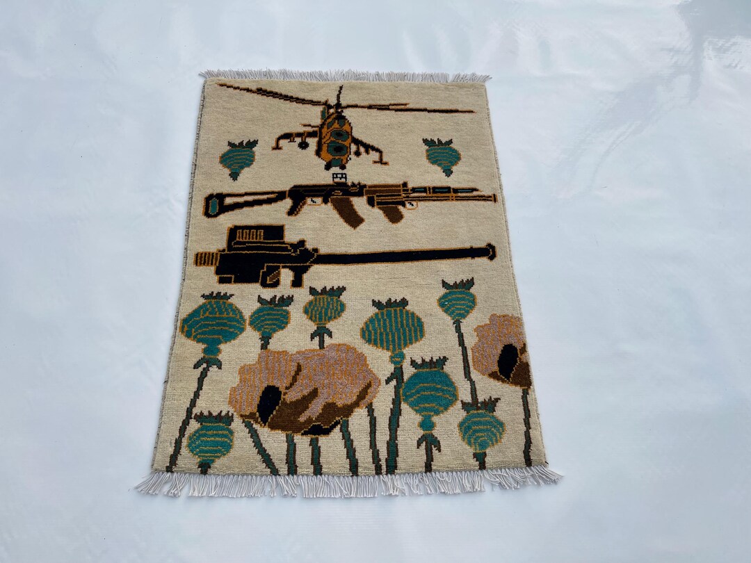 War Machine Rug 79x80 Cm Classic Handmade Afghan War Rug Beautifully Made Wool Rug ...