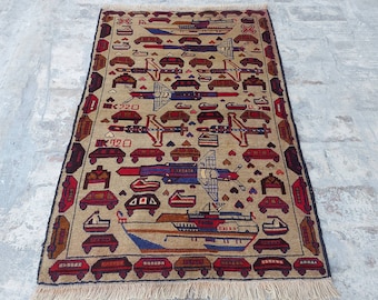 137x88 cm  Handmade Afghan baluch war rug nice quality wool rug vegetable dyed oriental war rug vintage rug