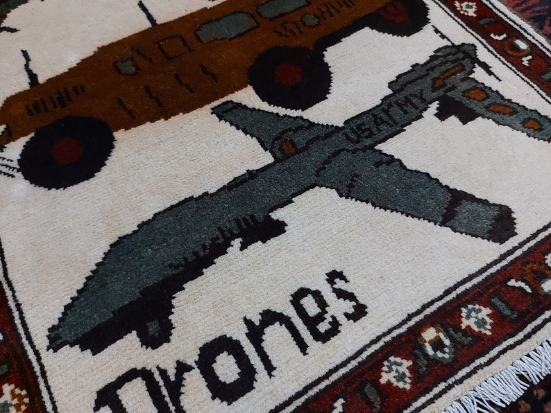 77x63 Cm Ethnic Handmade Afghan War Rug Wool Rug Nomadic Rug Oriental ...