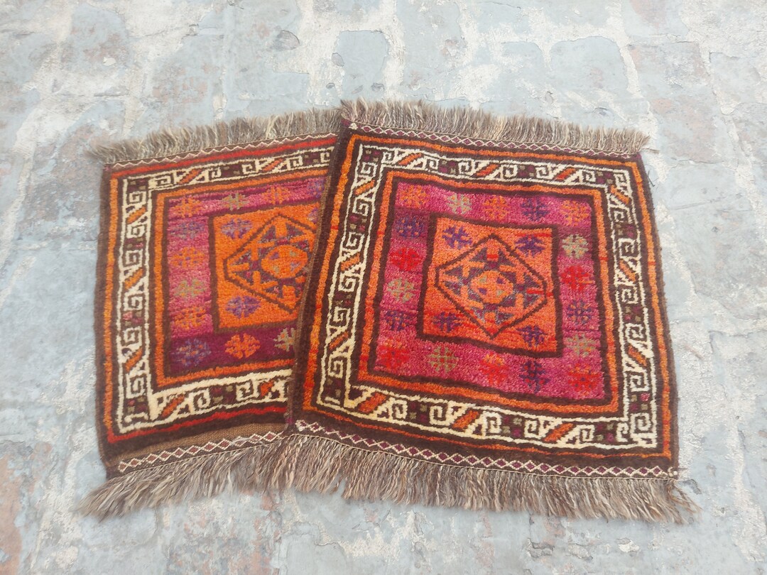 Afghan Rug Nice Pair of Thaimani Tribal Rug Oriental Rug Vegetable Dyed ...