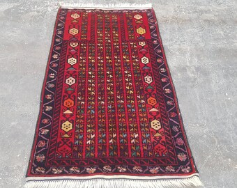 104x64 cm Handmade Afghan baluch prayer rug nice quality wool rug tribal prayer rug Afghan vintage prayer mat