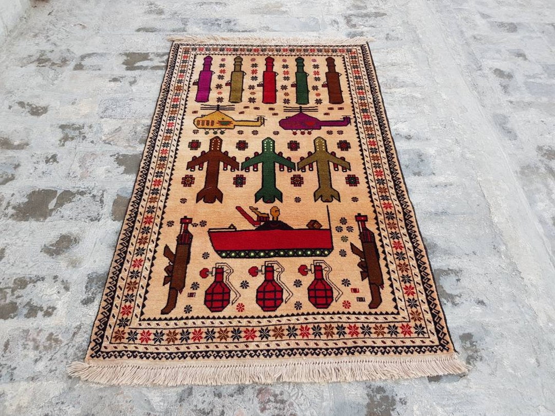 Shindand Rug 144x90 CM Handmade Afghan Baluch War Rug Wool Rug Shindand Tribal ...
