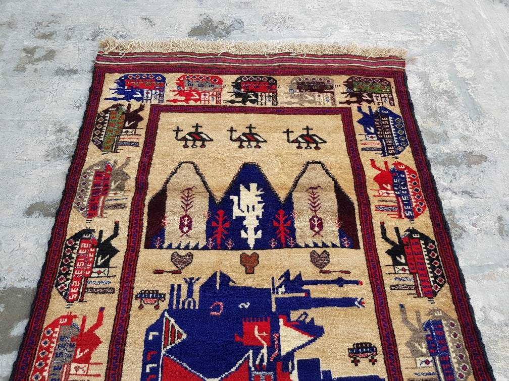 Shindand Rug 135x97 CM Handmade Afghan Baluch War Rug Wool Rug Shindand Tribal ...