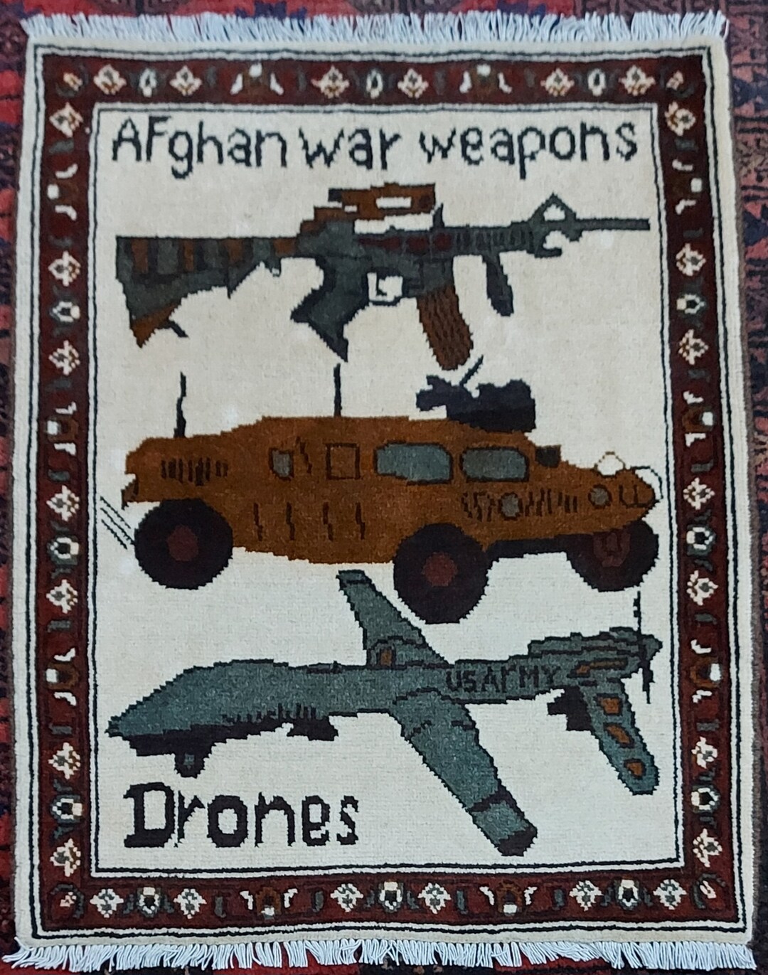 77x63 Cm Ethnic Handmade Afghan War Rug Wool Rug Nomadic Rug Etsy