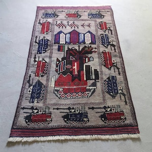 4&#39;9&quot;×2&#39;9&quot; Feet  Handmade Afghan beloch war rug wool rug shindand wool rug vintage war art rug war rug
