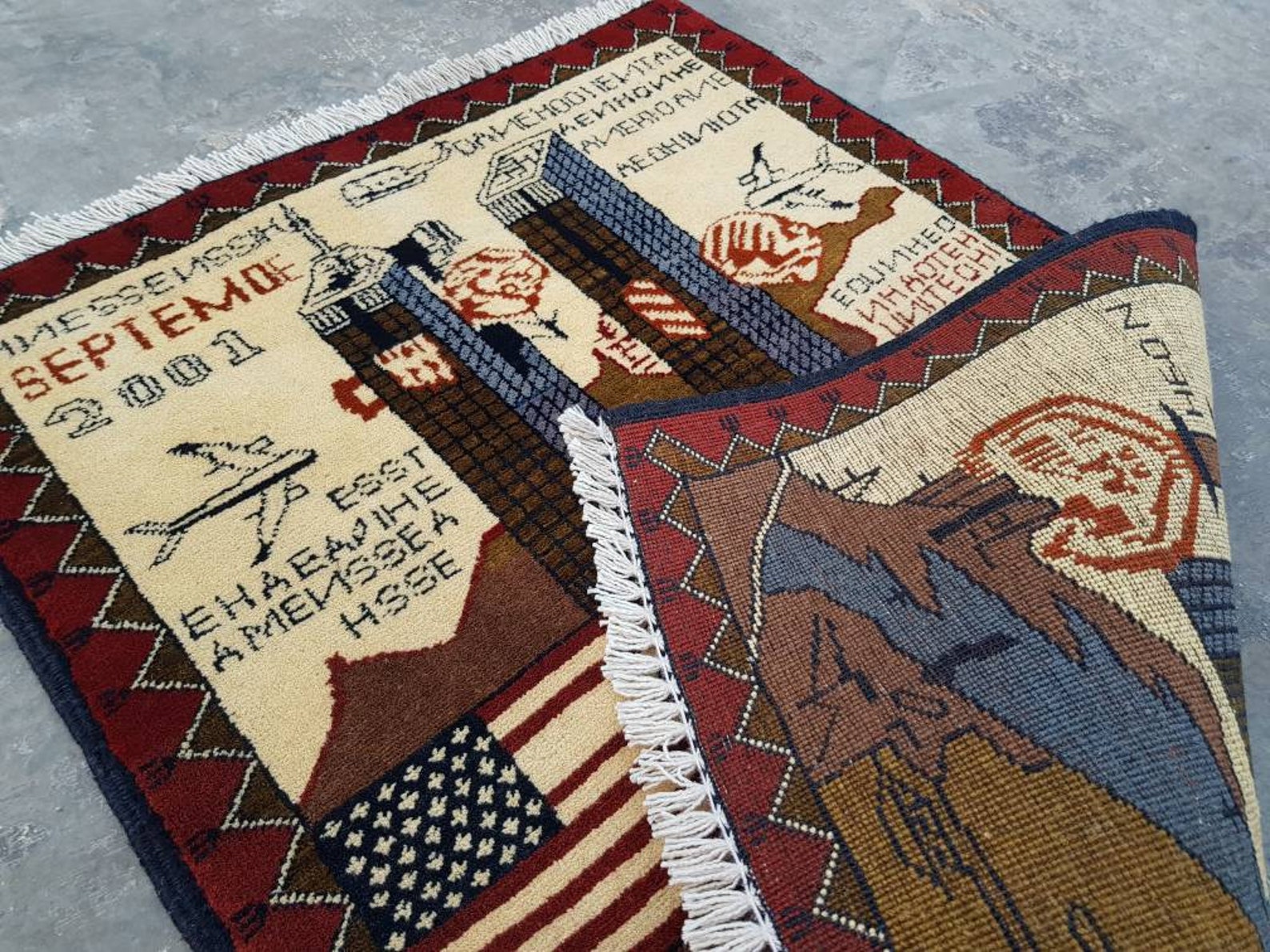 81x59 cm Handmade Afghan war rug 9/11 wool rug small war rug Etsy