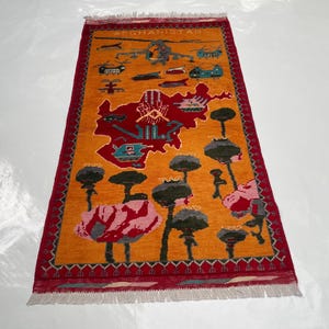 Tappeto da guerra afgano in lana, tappeto da guerra in lana Merino, tappeto artigianale in oppio, 130 x 76 cm #405