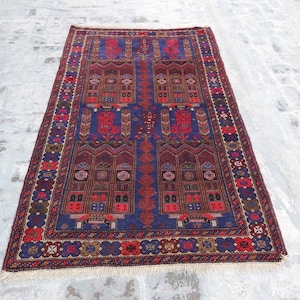 4x7 Ft Vintage Taimani Handmade Afghan Tribal Baluch 100
