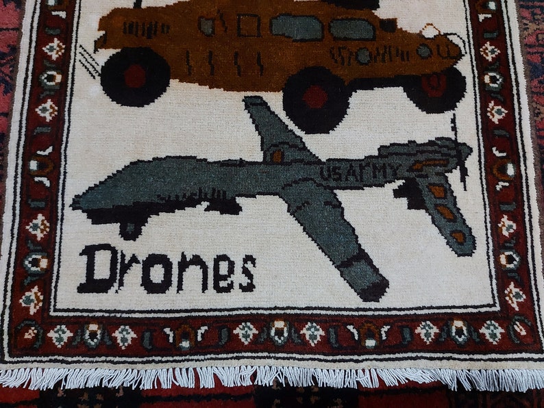 Millitary Rugs 77x63 Cm Ethnic Handmade Afghan War Rug Wool Rug Nomadic Rug Oriental ...