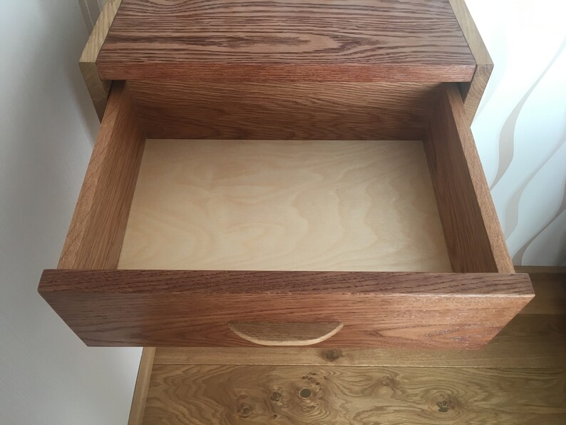 Oak Floating Bedside Table With Drawer and Shelf Etsy