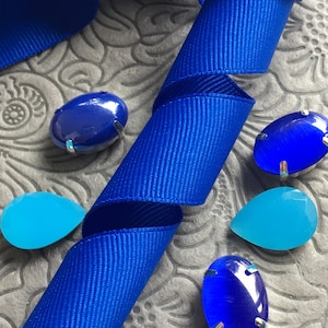 22 mm Width Quality Grosgrain Ribbon (USA) Choose Length, Blue Turquoise Grosgrain Polyester Ribbon, Emerald Green Mint Grosgrain Ribbon