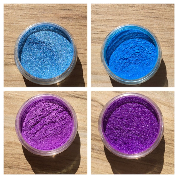 Safe Mica Powder for Resin Polymer Clay Makeup Slime Eye Shadows Nails,  Blue Purple Mica Pigment Powder for DIY Projects,natural Mica Powder 