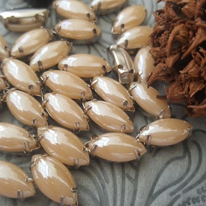 10 pcs Pearl Glass Navette Shaped Sew on Rhinestones 14x7 mm Jewelry Beads, Pearl Glass Navette, Sew on Rhinestones, Pearl Rhinestones 14x7