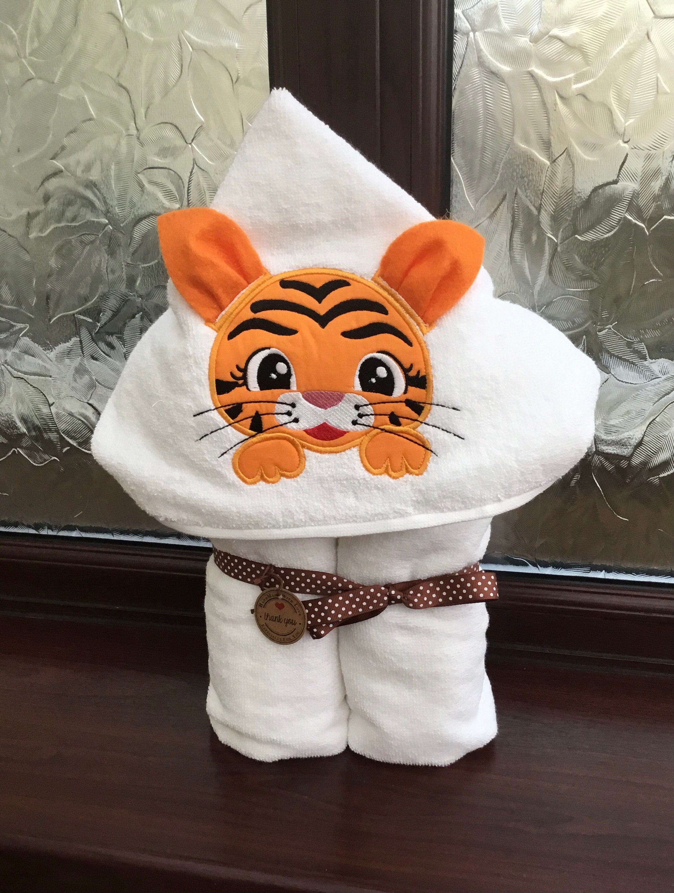 Tiger Handmade Hooded Towel. Etsy