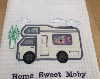 Handmade campervan tea towel