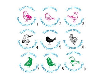 Timbri personalizzati / Due colori in un timbro / Timbri per insegnanti / Autoinchiostranti / Timbri per compiti / Timbro con logo / Timbro aziendale / Rotondo da 1,5''