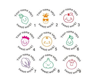 Timbri personalizzati / Due colori in un timbro / Timbri per insegnanti / Autoinchiostranti / Timbri per compiti / Timbro con logo / Timbro aziendale / Rotondo da 1,5''