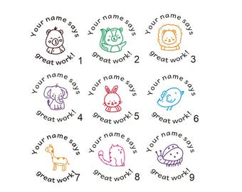 Timbri personalizzati / Due colori in un timbro / Timbri per insegnanti / Autoinchiostranti / Timbri per compiti / Timbro con logo / Timbro aziendale / Rotondo da 1,5''