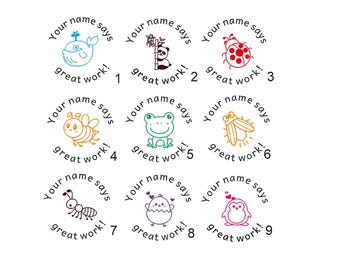 Timbri personalizzati / Due colori in un timbro / Timbri per insegnanti / Autoinchiostranti / Timbri per compiti / Timbro con logo / Timbro aziendale / Rotondo da 1,5''