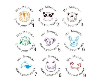 Timbri personalizzati / Due colori in un timbro / Timbri per insegnanti / Autoinchiostranti / Timbri per compiti / Timbro con logo / Timbro aziendale / Rotondo da 1,5''