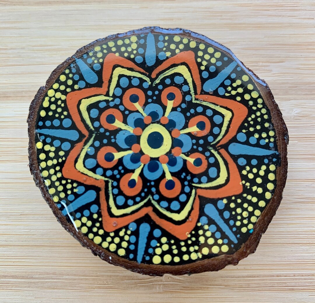 Hand Painted Mandala Art Refrigerator Art Etsy