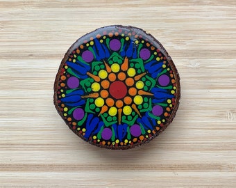 Hand painted Magnets Mandala Art magnets Refrigerator Art Hand-painted Dot Art Magnets Secret Santa Gift Co-worker Gift Stocking Stuffer