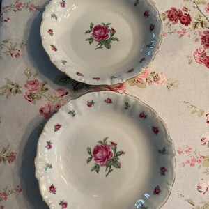 Shabby cottage sweet roses design bowls  Treasure Chest Bavaria Germany set of 2