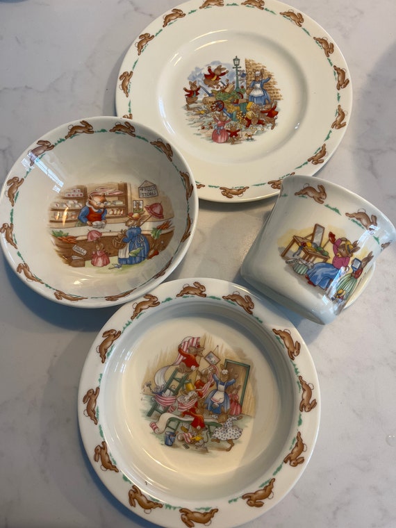 Dinner Set Bunnykins China Bunnykins Plate Bowl And Cup Set Royal