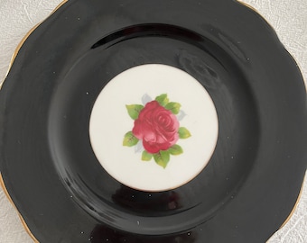 Royal Albert Bone China black rose plate
