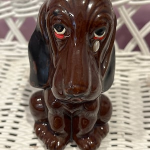 Vintage Sad Little brown dog doggie shaker looking for his mate Enesco Japan