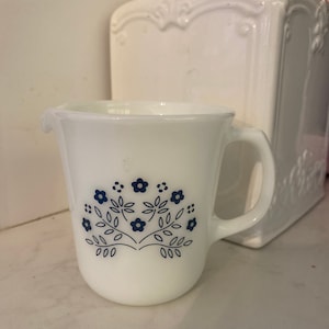 Vintage Pyrex blue floral blue Summer creamer 8 ounce