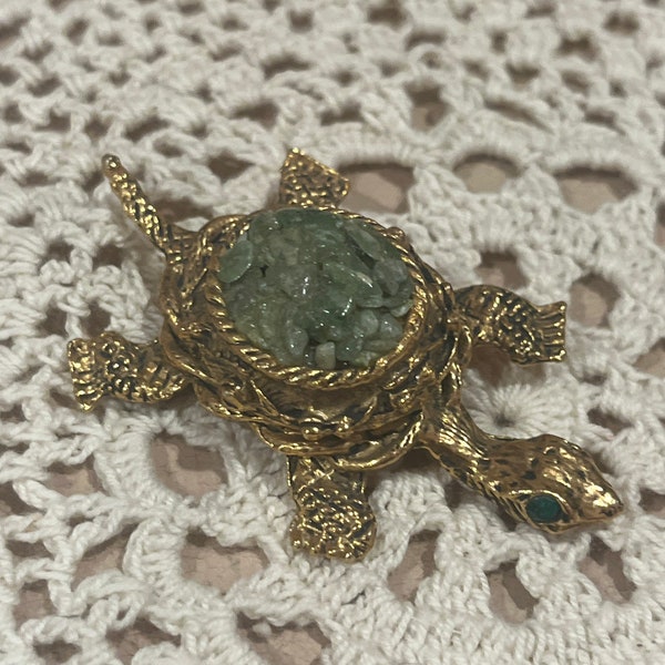 Vintage turtle pin brooch