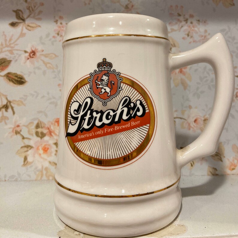 1983 Collectible Strohs Beer Stein Etsy