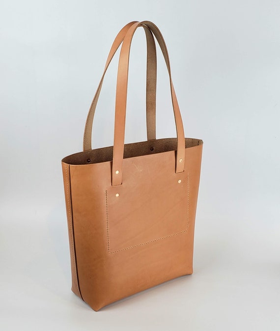 Handmade Leather Tote Bag Natural Leather Laptop Bag - Etsy