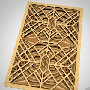 DTFMA03-Multilayer Laser Cut DXF design file, Hanging Wall art SVG file, Digital Files for CNC router and laser cut, layer pattern Svg file