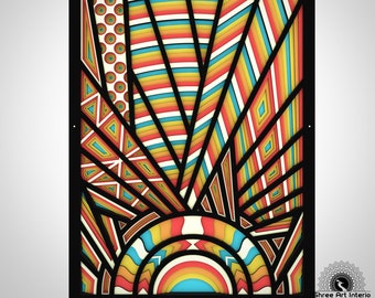 Multilayer Laser Cut Wall Art: Geometric SVG DXF File (Digital Download)