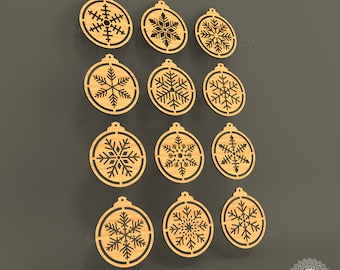 Snowflake Christmas Ornament SVG, Laser Cut File (Digital Download)