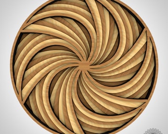 Multilayer Mandala Laser Cutting and CNC Cutting File SVG DXF