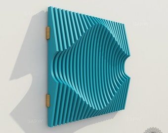 Parametric Wall 26 Small Size Unique Decorative Wave wall for your home Digital File for CNC Cutting Laser router plasma DXF SVG Ai Eps Jpg