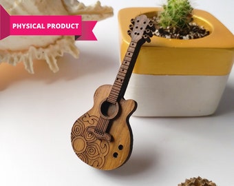 La broche en bois de guitare - fête des pères, fonction, cadeau à aimer, cadeau au marié et à la mariée, cadeau d'anniversaire, cadeau spécial à quelqu'un que vous aimez