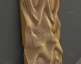 Parametric Wave Wall Decor: CNC Cutting and Laser Cut Files (Digital Download)