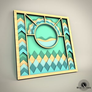 DTFMA20-Square Multilayer Art for Laser Cut, Wall Hanging mandala SVG DXF file, Digital File for CNC router and laser cut, Cricut layer Svg