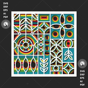 DTFMA23-Beautiful abstract Multilayer Art for Laser Cut, Wall Hanging mandala SVG DXF file, Digital plan File for laser cut, Plasma & Router
