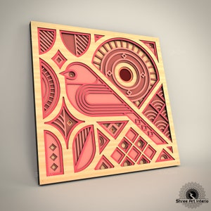 DTFMA21-Beautiful Bird Multilayer Art for Laser Cut Bird Wall image 1