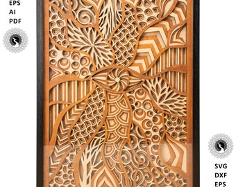 Eye Mandala Laser Cut File: Multilayer Wall Art SVG DXF (Digital Download)